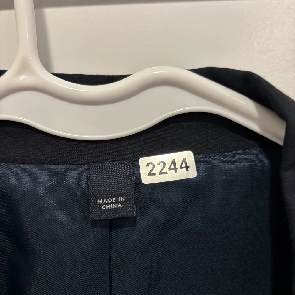 J. Crew Thompson Mens 42R Navy Blue Cotton Two Button Blazer Suit Jacket